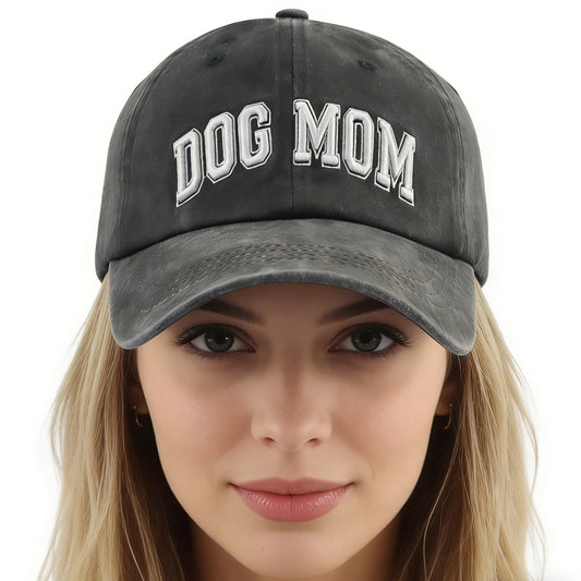 Dog Lover Baseball Cap Dog Mom Hats For Women, Adjustable Embroidered Wash Cotton Baseball Cap