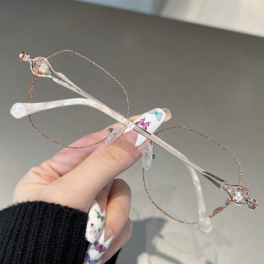 Internet-famous Starry Sky Metal Womens Blue-Light-Blocking Glasses