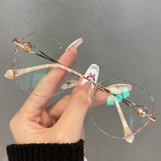 Internet-famous Starry Sky Metal Womens Blue-Light-Blocking Glasses